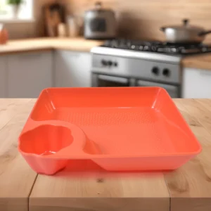 Plastic Plates with Dipping Saucer – Perfect for Snacks & Party Serveware (Small)- 4PCS - Serveware