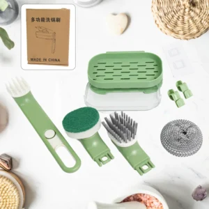 Dish Brush Set – 9-Piece Kitchen Cleaning Kit | VelvetBubbles