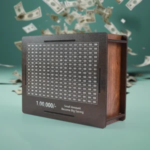 Wooden Piggy Bank Money Box – Motivational Savings Box for Kids