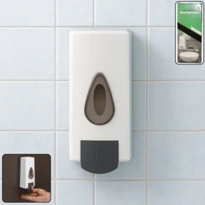 Wall Mounted Soap Dispenser – Refillable Push Button for Bathroom