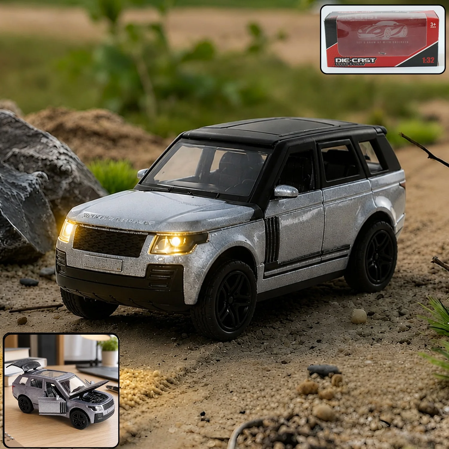 01-22255_light_n_sound_metal_pull_back_car_toy.webp Light and Sound Metal Pull Back Car Toy, Die Cast SUV Model for Kids (1 Pc) - Toys & Games