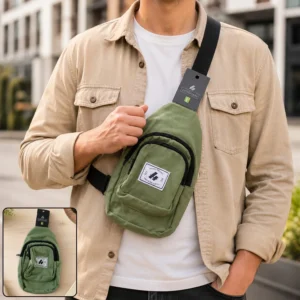 Men Multi Pocket Sling Crossbody Chest Bag Compact Canvas Bag (1 Pc)- Gift for Boyfriend/Brother/Friend - Bags & Luggage