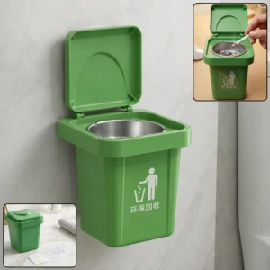 Mini Dustbin Shape Ashtray, Wall-Mounted and Tabletop Ashtray with Flip Lid (1 Pc)