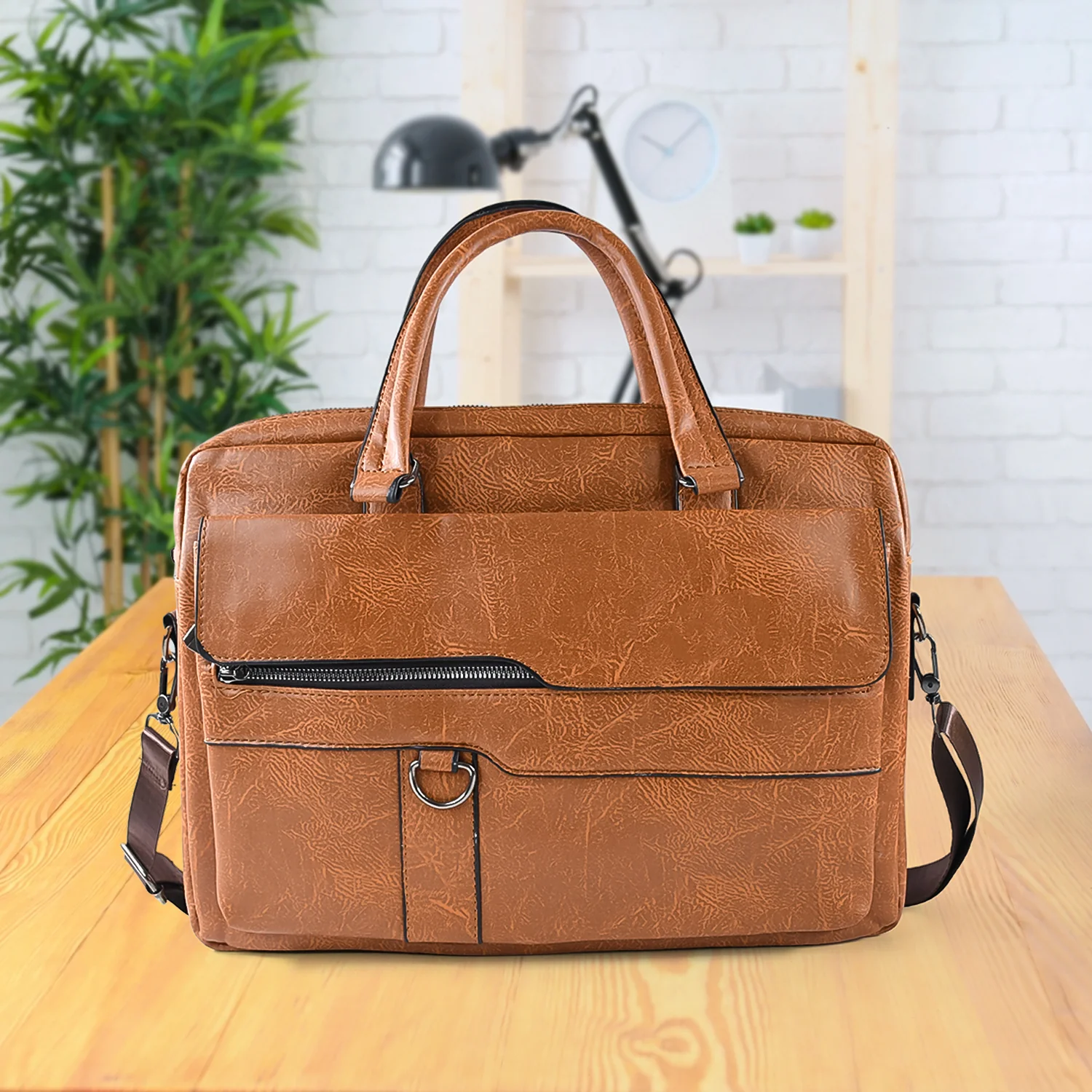 01-4496_premium_multi_leather_bag.webp Faux Leather Laptop Messenger Bag – Durable & Stylish Briefcase - Laptop Bag
