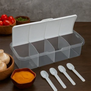 Airtight Masala Box – 4-Section Spice & Pickle Storage | Tidy Table
