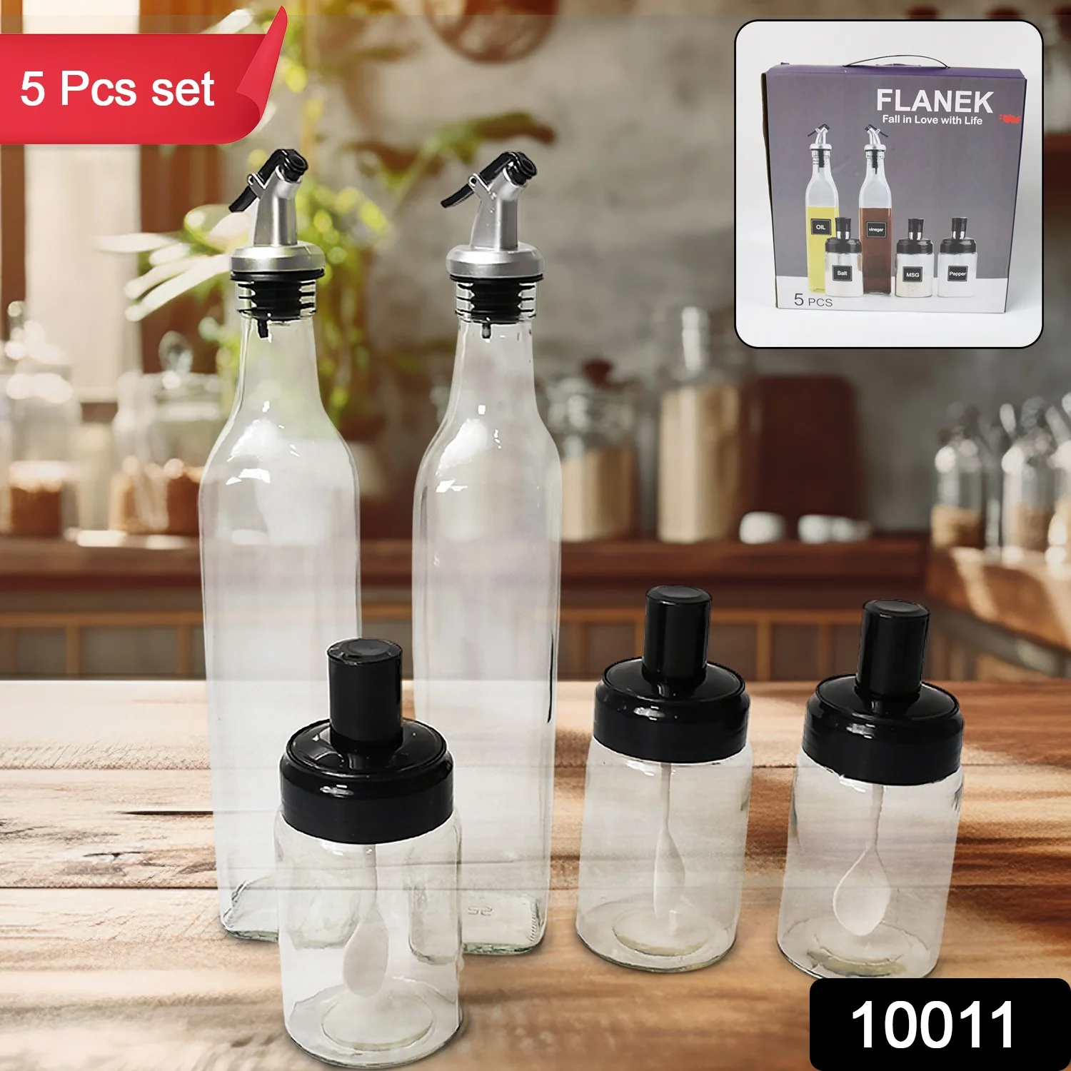 Glass Oil Dispenser & Spice Jar Set – Leakproof Storage | DeoDap - Image 2