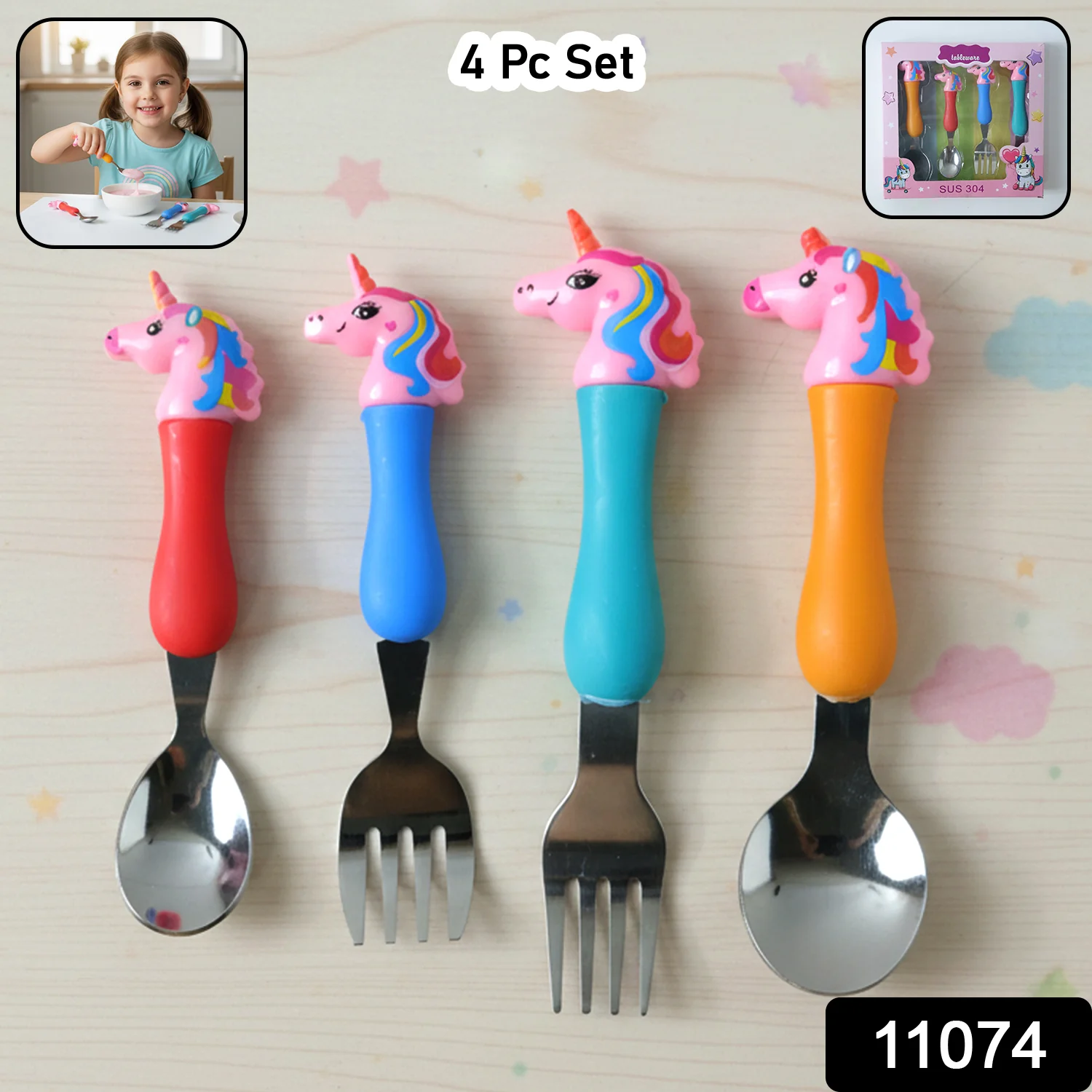 Unicorn Kids Spoon and Fork Set – Cute & Safe for Little Eaters - Home & Kitchen product image 2