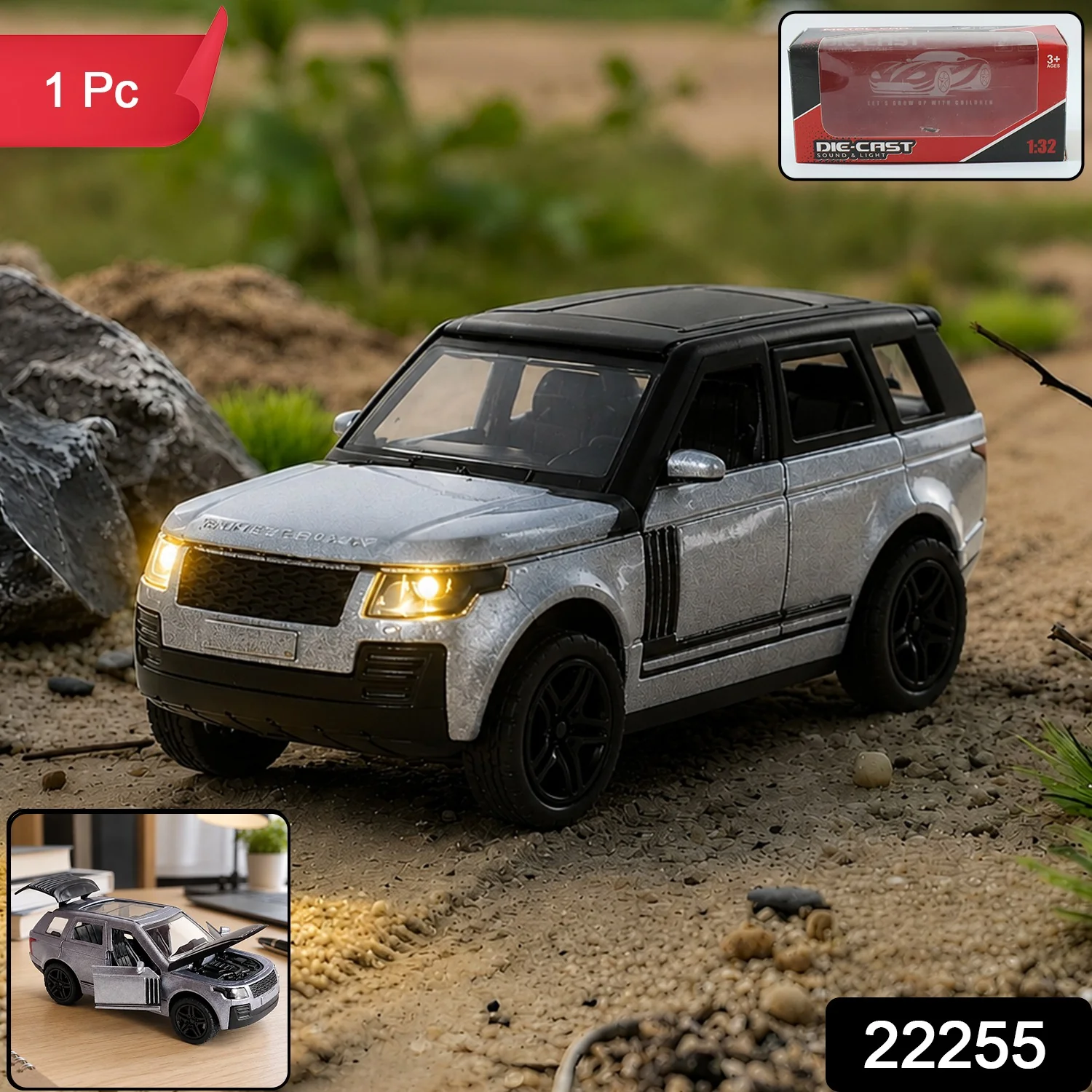 02-22255_light_n_sound_metal_pull_back_car_toy.webp Light and Sound Metal Pull Back Car Toy, Die Cast SUV Model for Kids (1 Pc) - Toys & Games product image 2