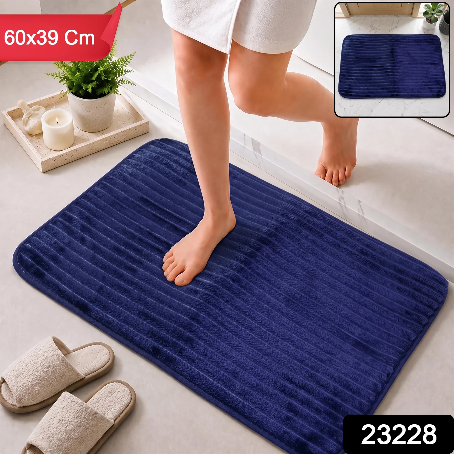 02-23228_anti_slip_soft_carpet_mat_1pc.webp Anti Slip Soft Carpet Mat 60 x 39 Cm Memory Foam Bath Mat Absorbent (1 Pc) - Image 2
