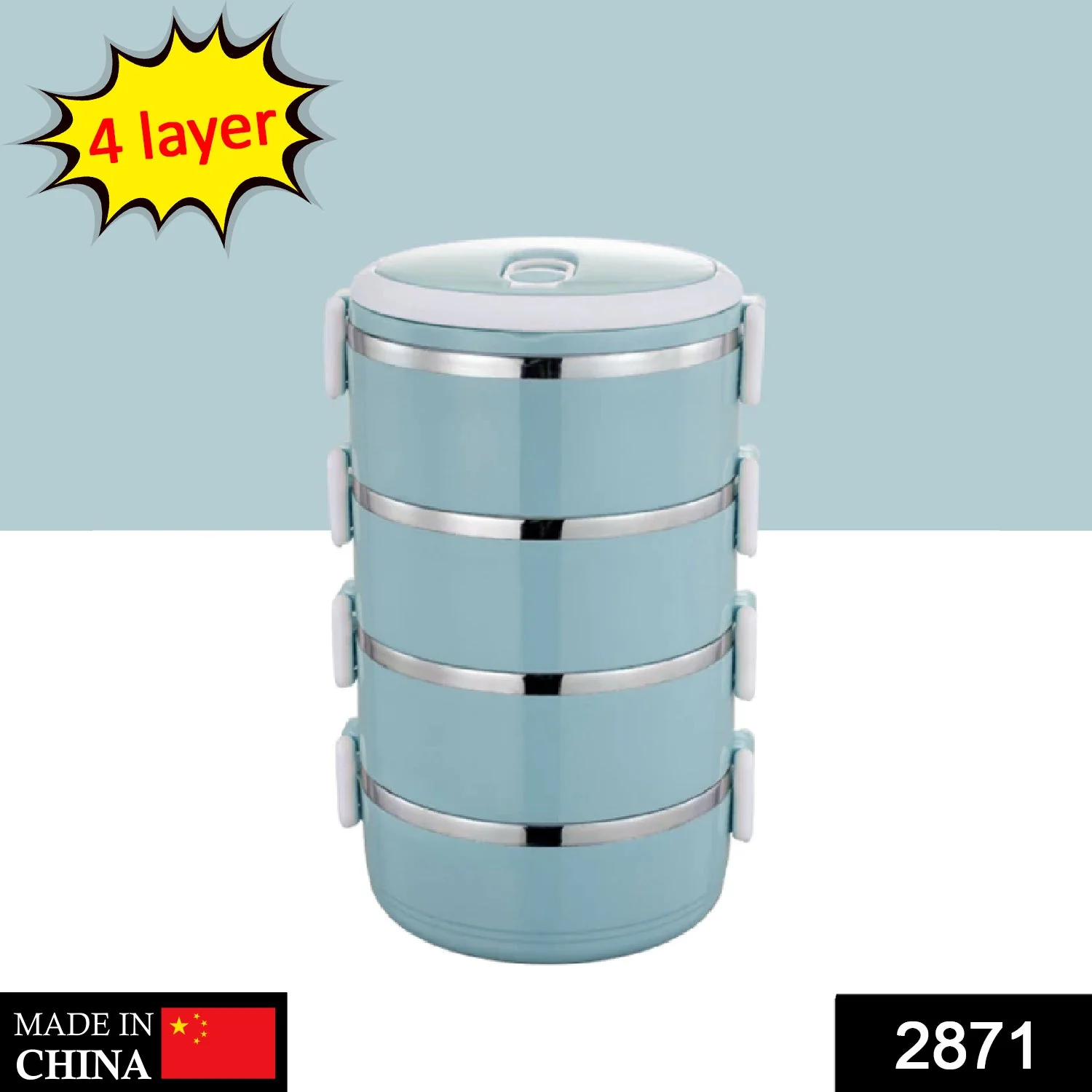 02-2871_4layer_ss_lunch_box.webp Stainless Steel Lunch Box – 4 Layer Insulated Tiffin | Lunchie Bunchie - Image 2