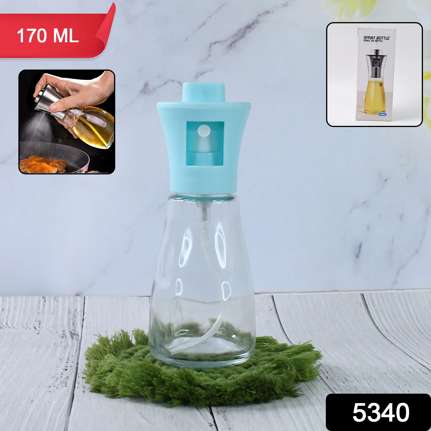 02-5340_oil_sprayer_dispenser.webp Oil Sprayer Bottle – 170ml Fine Mist for Cooking | Own Hydrate - Home & Kitchen product image 2