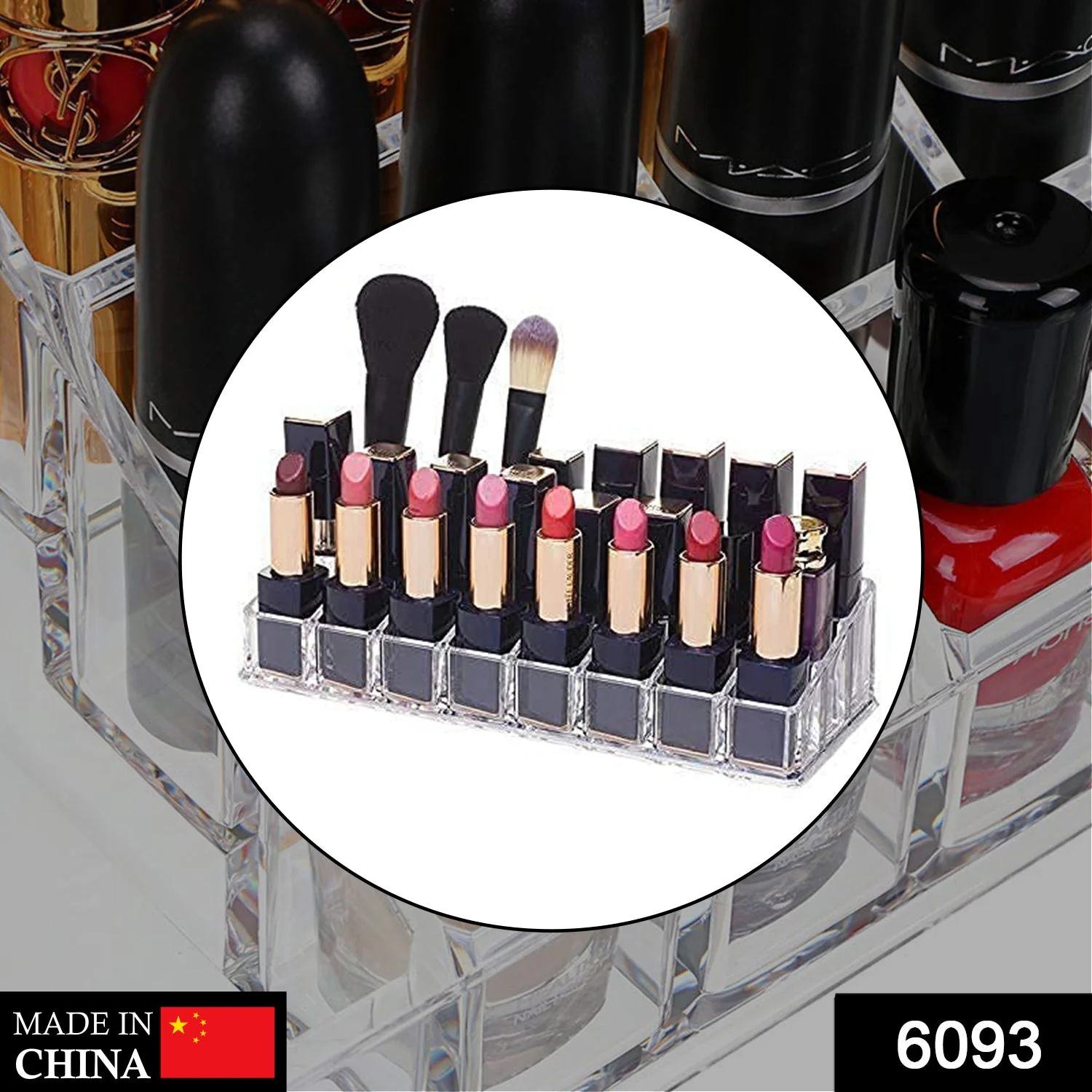 02-6093_24sec_lipstick_stand.webp Acrylic Lipstick Holder ? 24 Section Cosmetic Organizer | Organivo - Cosmetic Organizer product image 2