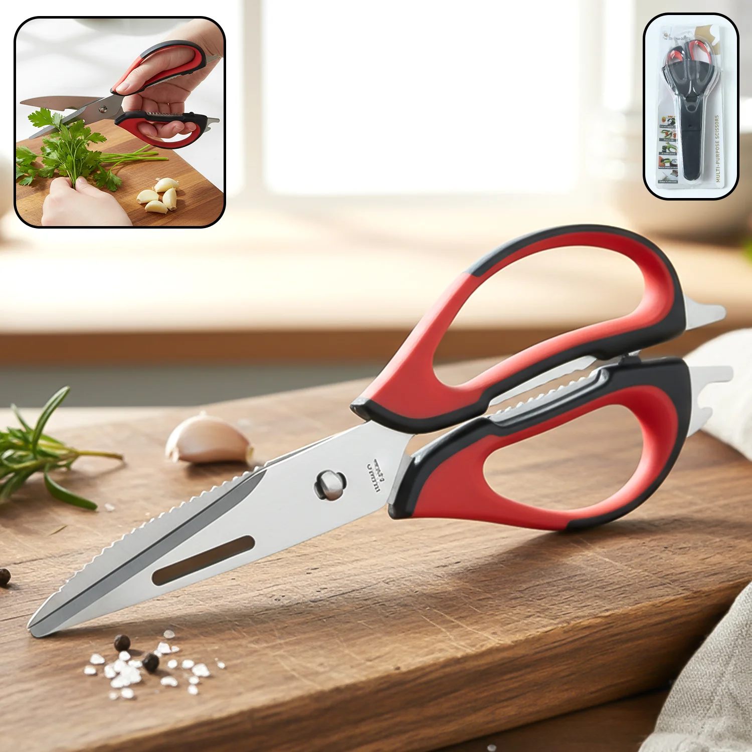 Kitchen Scissors – Heavy Duty Multipurpose with Sharp Blades - Image 2