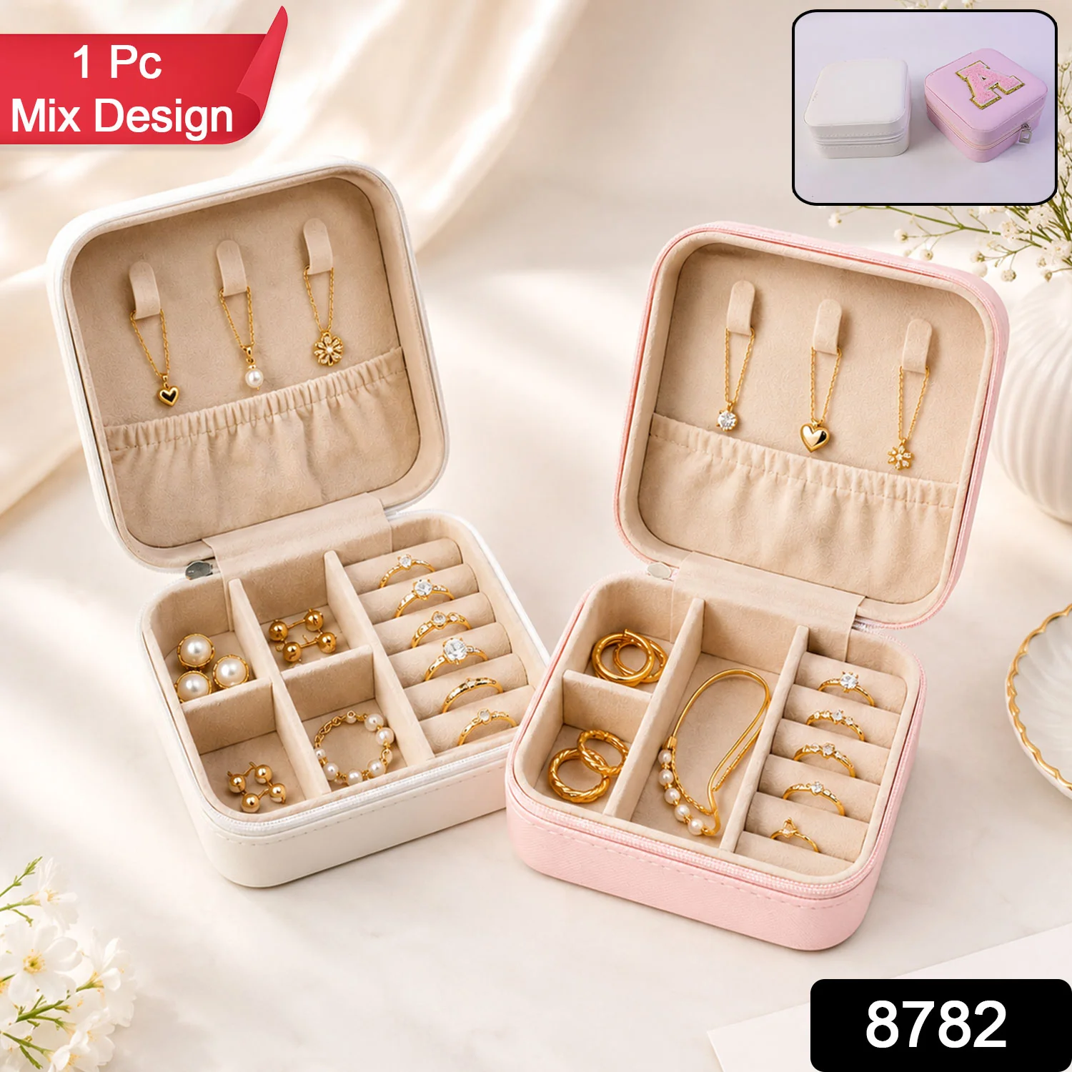 02-8782_mini_jewelry_organizer_box.webp Travel Jewellery Box – Portable PU Leather Organiser | LilyGleam - Travel Jewellery Box product image 2