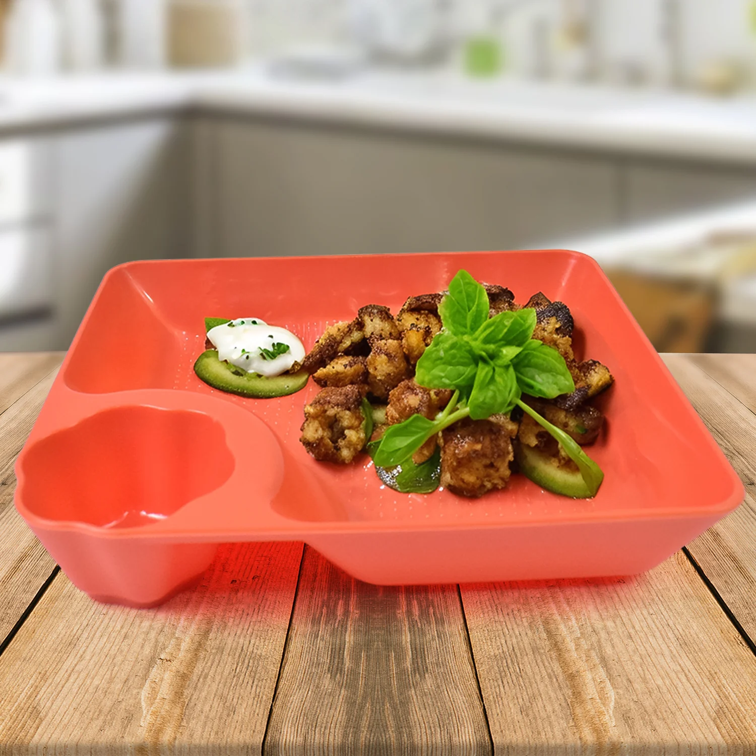 03-12075_pla_dumpling_plate_1pc.webp Plastic Plates with Dipping Saucer – Perfect for Snacks & Party Serveware (Small)- 4PCS - Serveware product image 3