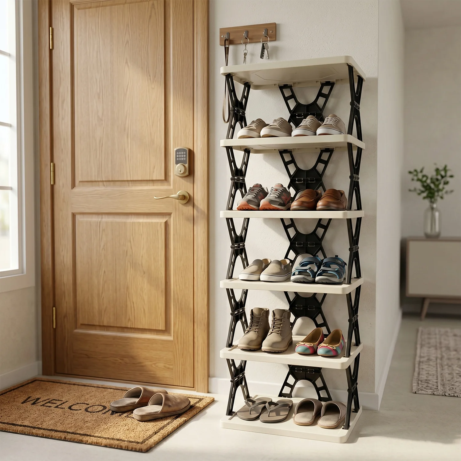 Multipurpose Foldable 6 Layer Storage Rack – Space-Saving Home Organizer - Image 3