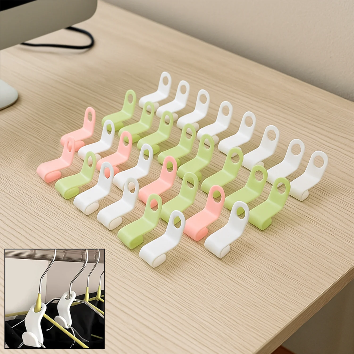03-19605_hanger_connector_hooks_30pc.webp Hanger Connector Hooks – 30 Pcs Multi-Color Space Saver - Image 3