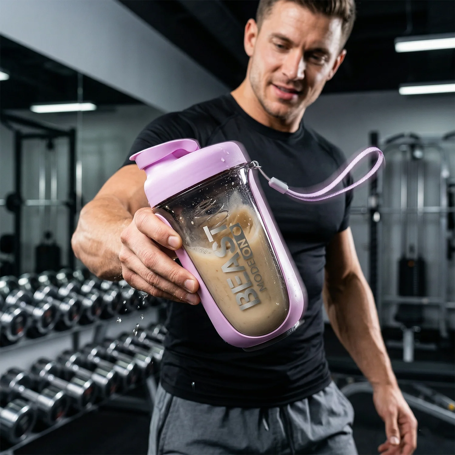 Gym Shaker Bottle – Leak Proof, 500ml for Protein & Hydration - Image 3