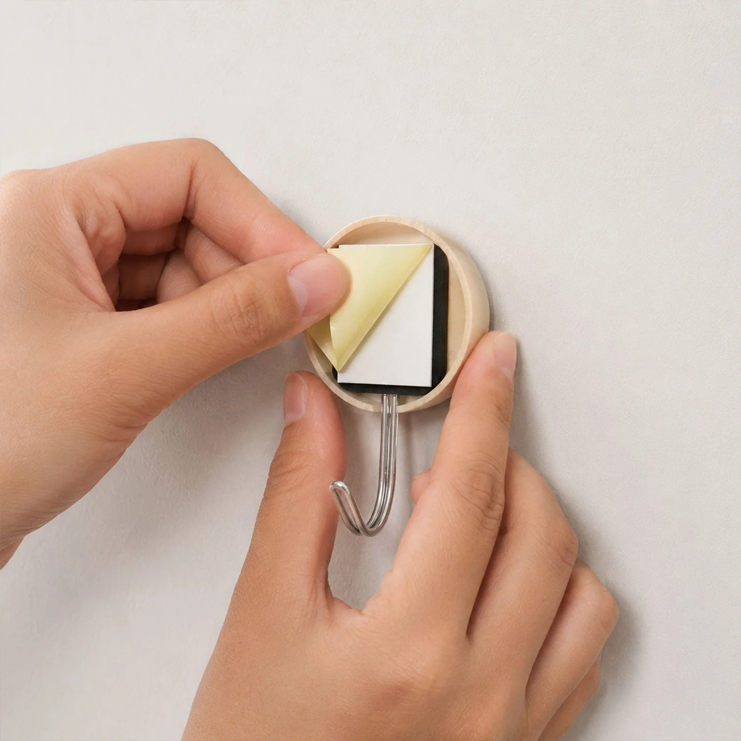 Self-Adhesive Wall Hooks – No Drill, Stylish Wooden Finish - Image 3