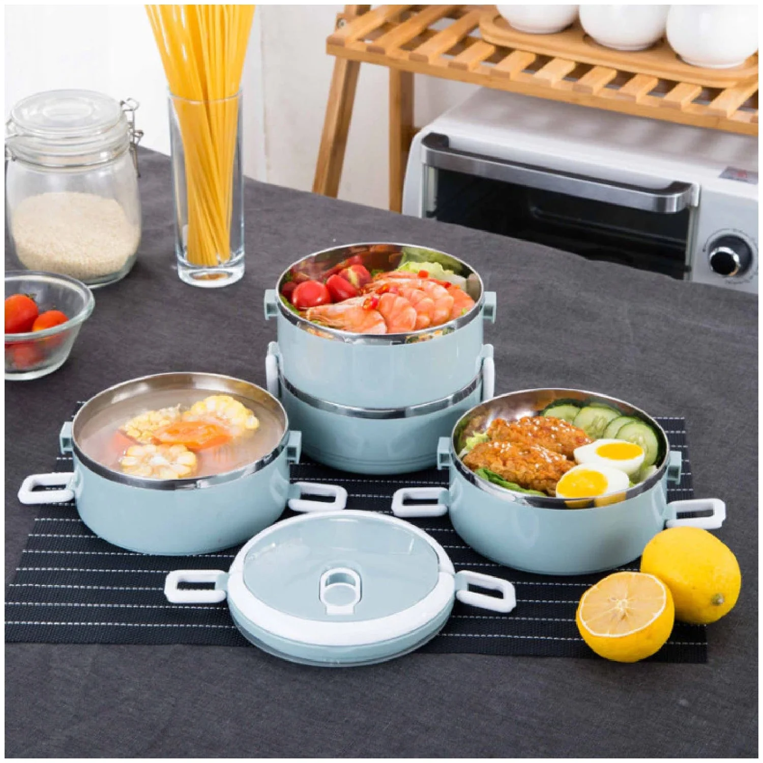 03-2871_4layer_ss_lunch_box.webp Stainless Steel Lunch Box – 4 Layer Insulated Tiffin | Lunchie Bunchie - Image 3