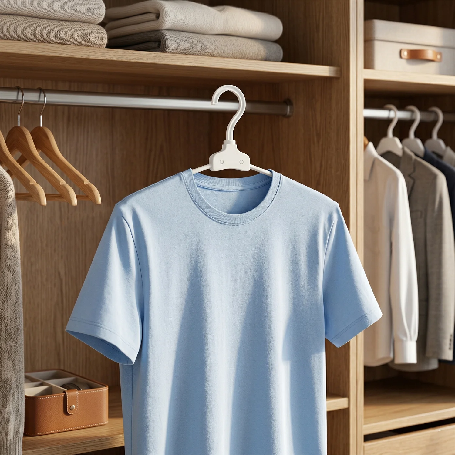 03-7485_plastic_cloth_hanger_1pc.webp Foldable Plastic Clothes Hanger – Space Saving & Travel Friendly – 3PCS - Home Organization product image 3