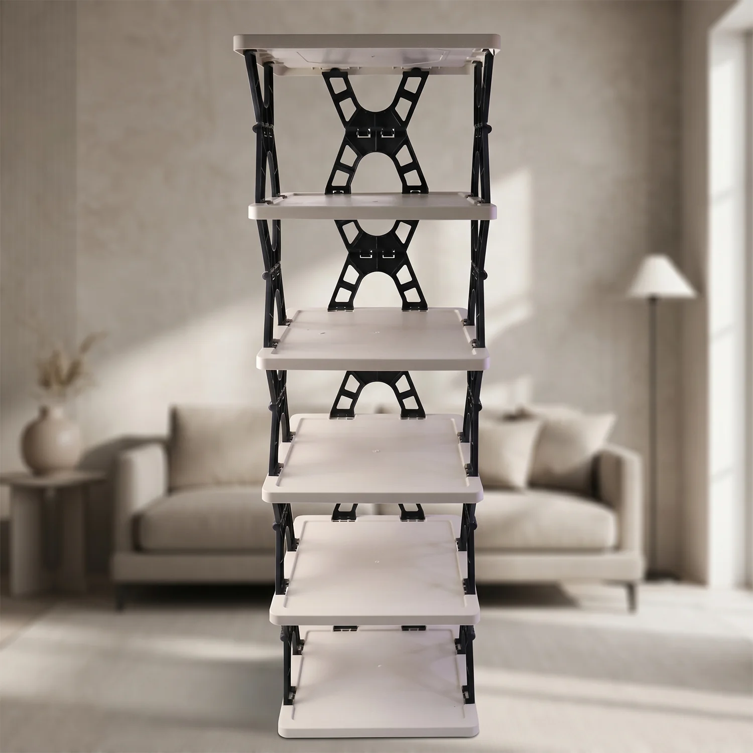 Multipurpose Foldable 6 Layer Storage Rack – Space-Saving Home Organizer - Image 4