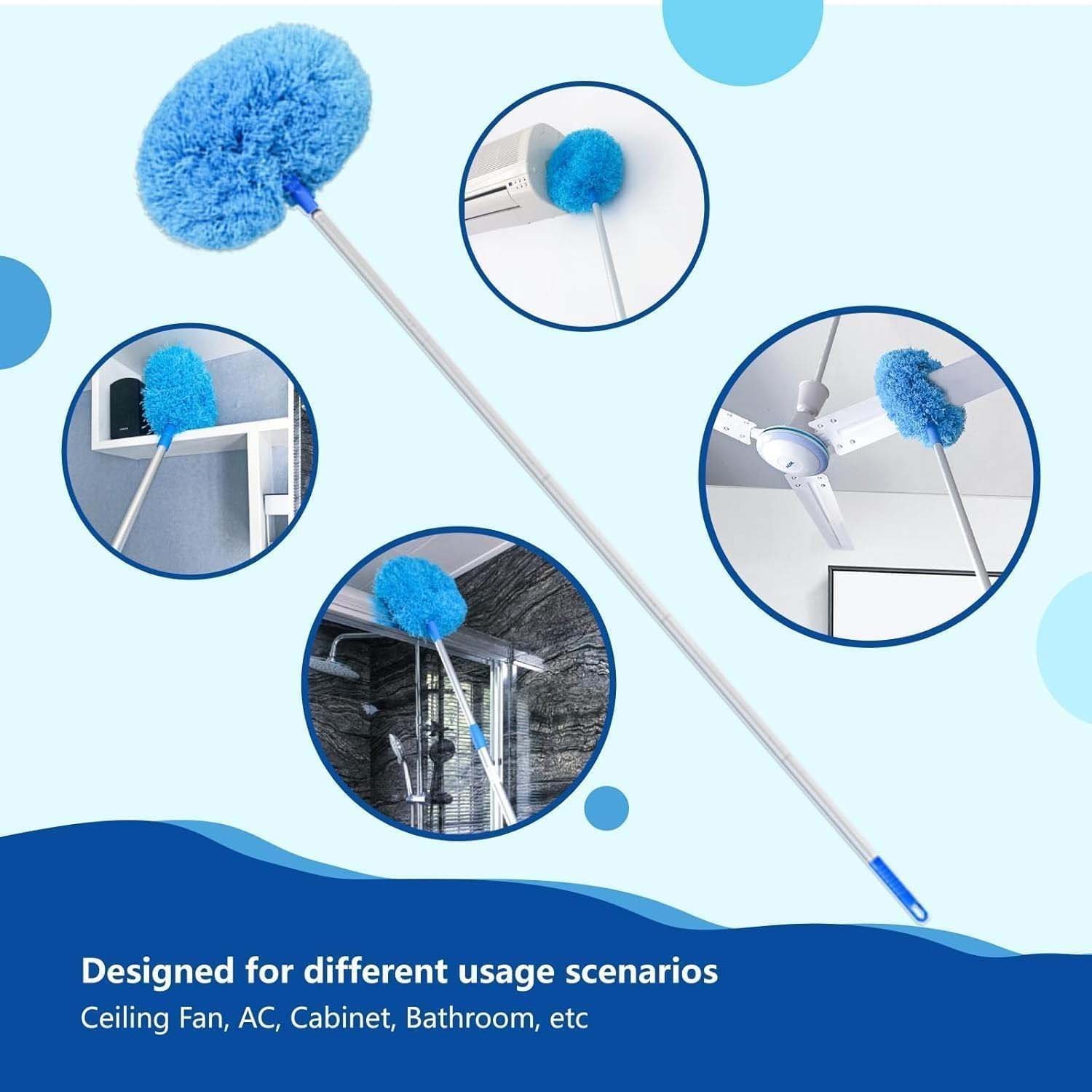 04-17908_soft_microfiber_cleaning_duster.jpg Extendable Microfiber Cleaning Duster – 83.5 cm Soft Round Head - Cleaning Tool product image 4
