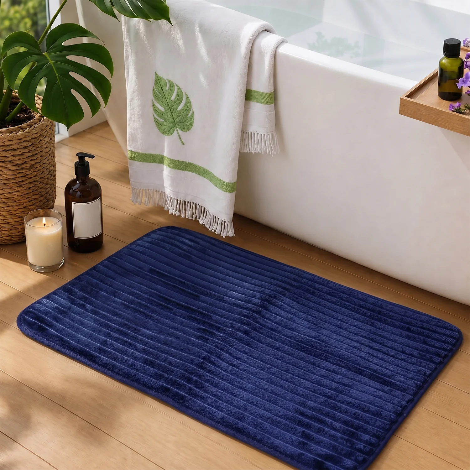 04-23228_anti_slip_soft_carpet_mat_1pc.webp Anti Slip Soft Carpet Mat 60 x 39 Cm Memory Foam Bath Mat Absorbent (1 Pc) - Image 4
