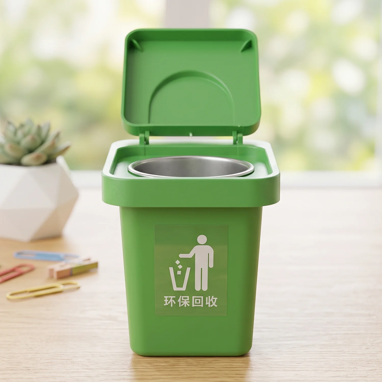 Mini Dustbin Shape Ashtray, Wall-Mounted and Tabletop Ashtray with Flip Lid (1 Pc) - Image 4