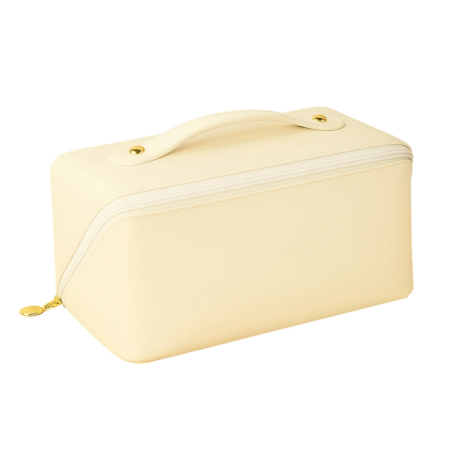 05-14294_cream_zipper_cosmetic_storage_bag.webp Travel Makeup Organizer ? Waterproof Compact Cosmetic Pouch - Travel Pouch product image 5