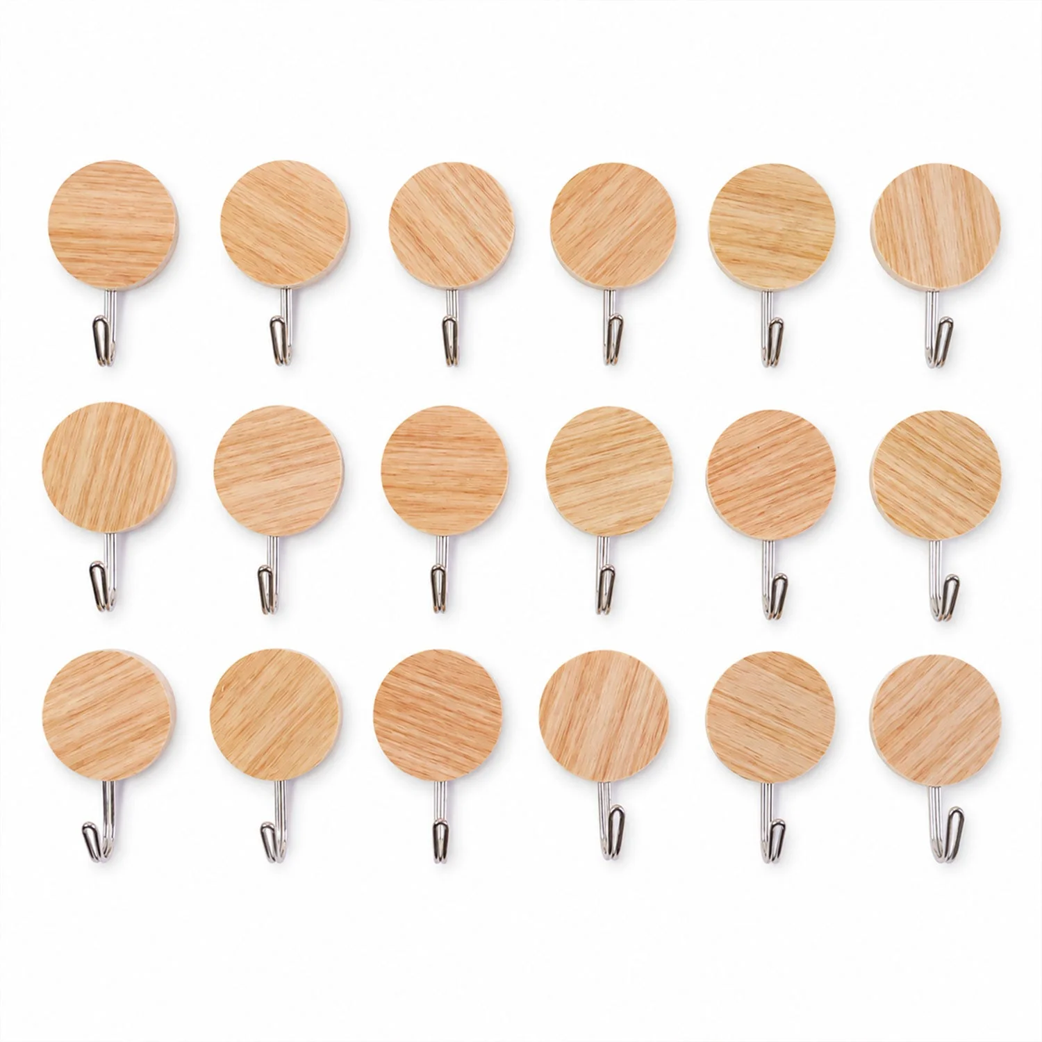 Self-Adhesive Wall Hooks – No Drill, Stylish Wooden Finish - Image 5