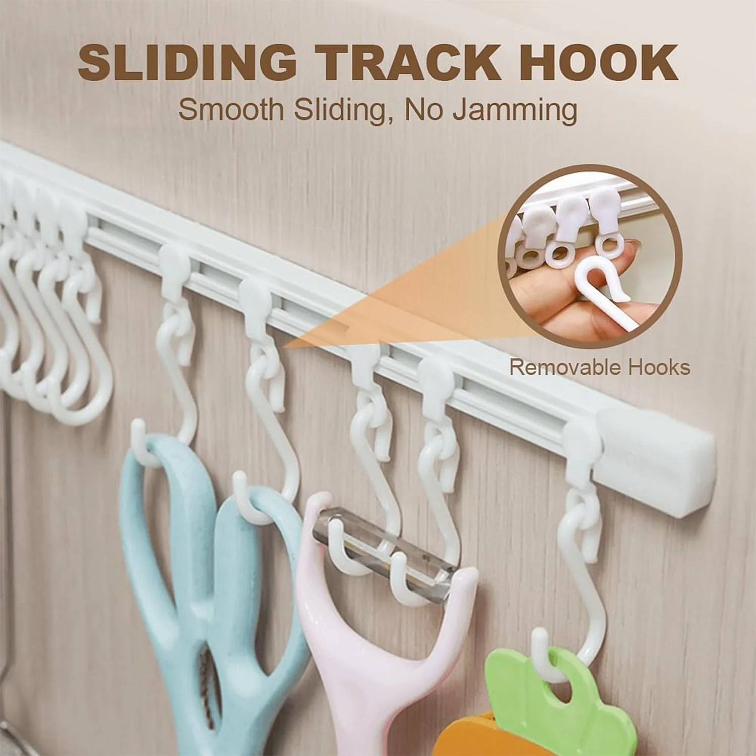 Wall Mounted Kitchen Storage Rack with 10 Adjustable Hooks - Image 6
