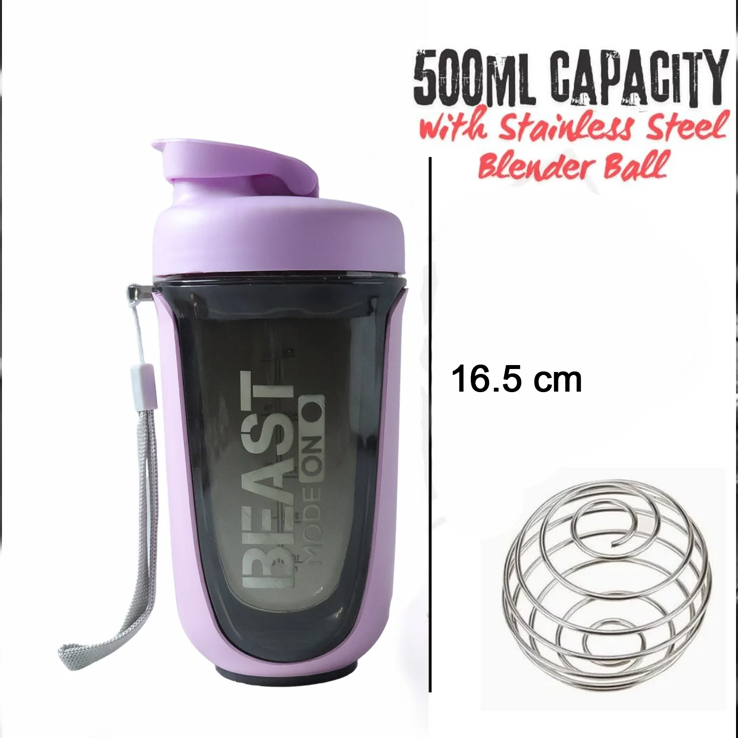 Gym Shaker Bottle – Leak Proof, 500ml for Protein & Hydration - Image 6