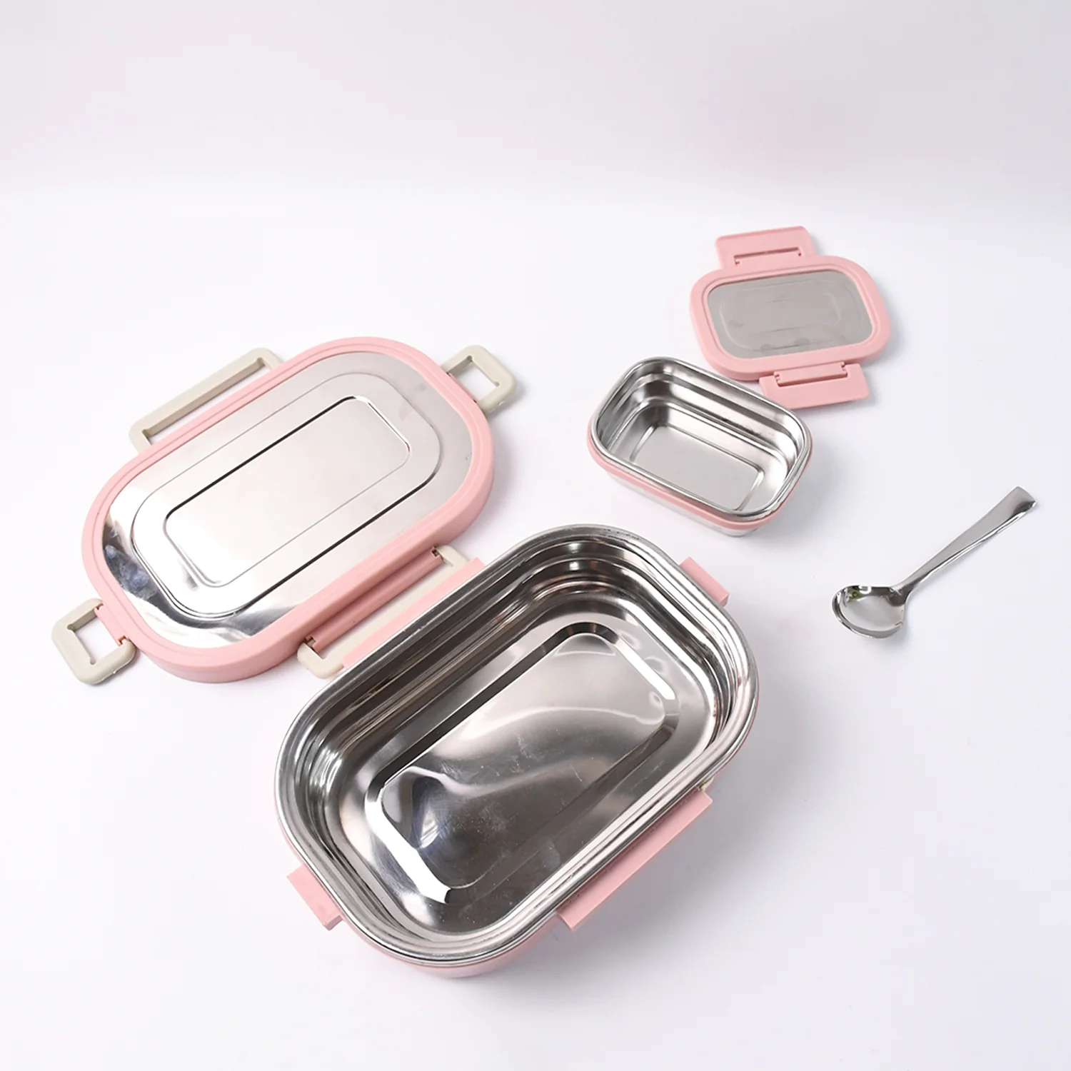 Stainless Steel Lunch Box – Leakproof with Snack Container & Spoon - Image 6