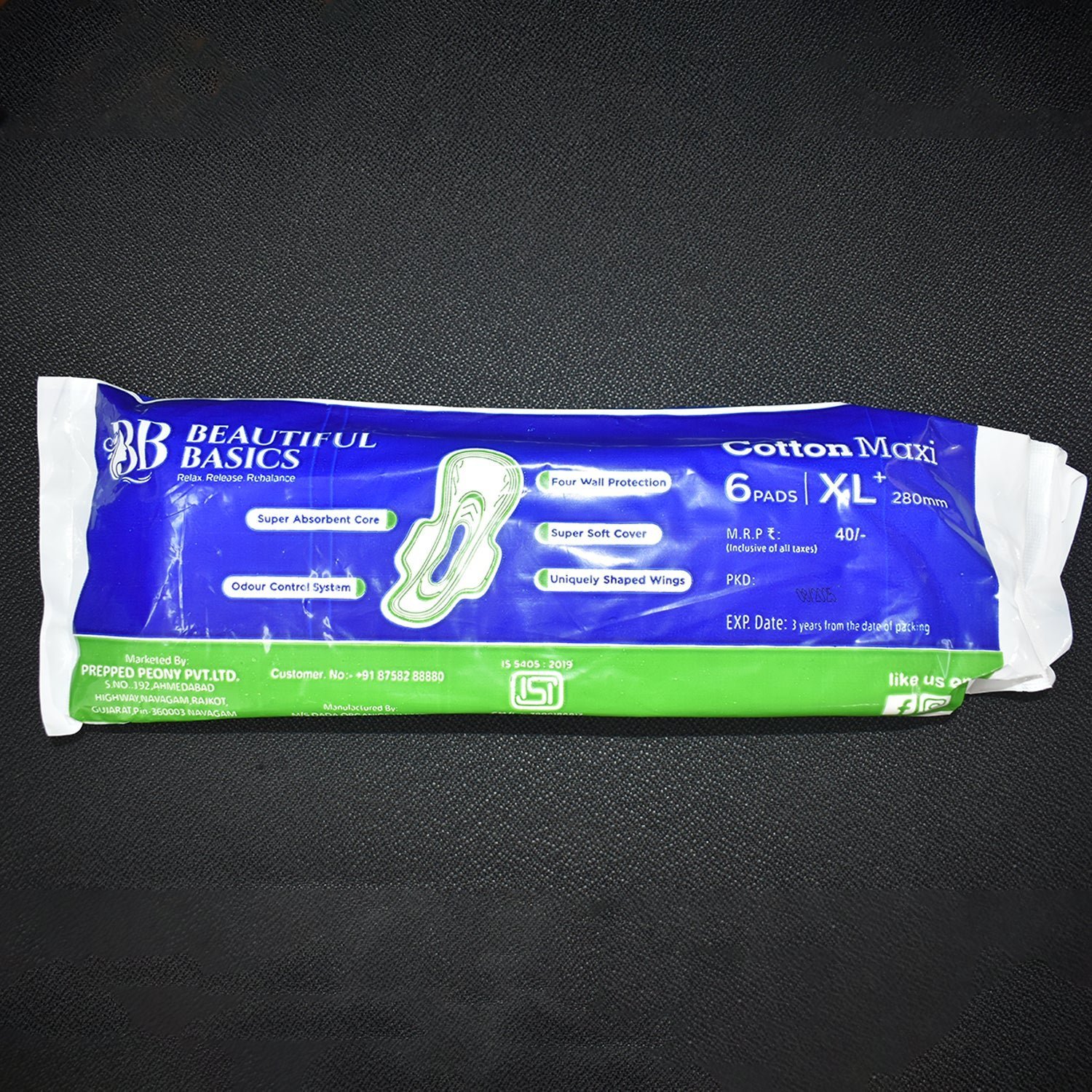 07-14730_bb_blue_cotton_maxi_xl_sanitary_pads_6pc.jpg Blue Lady XL Sanitary Pads 280mm – Heavy Flow Protection- 2 PACK- 12 PADS - Sanitary Pads product image 7