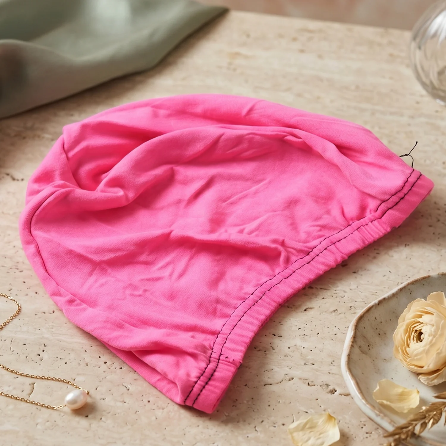 Small Premium Stretchable Pink Swimming Cap – Comfortable Fit for Short Hair - Image 7