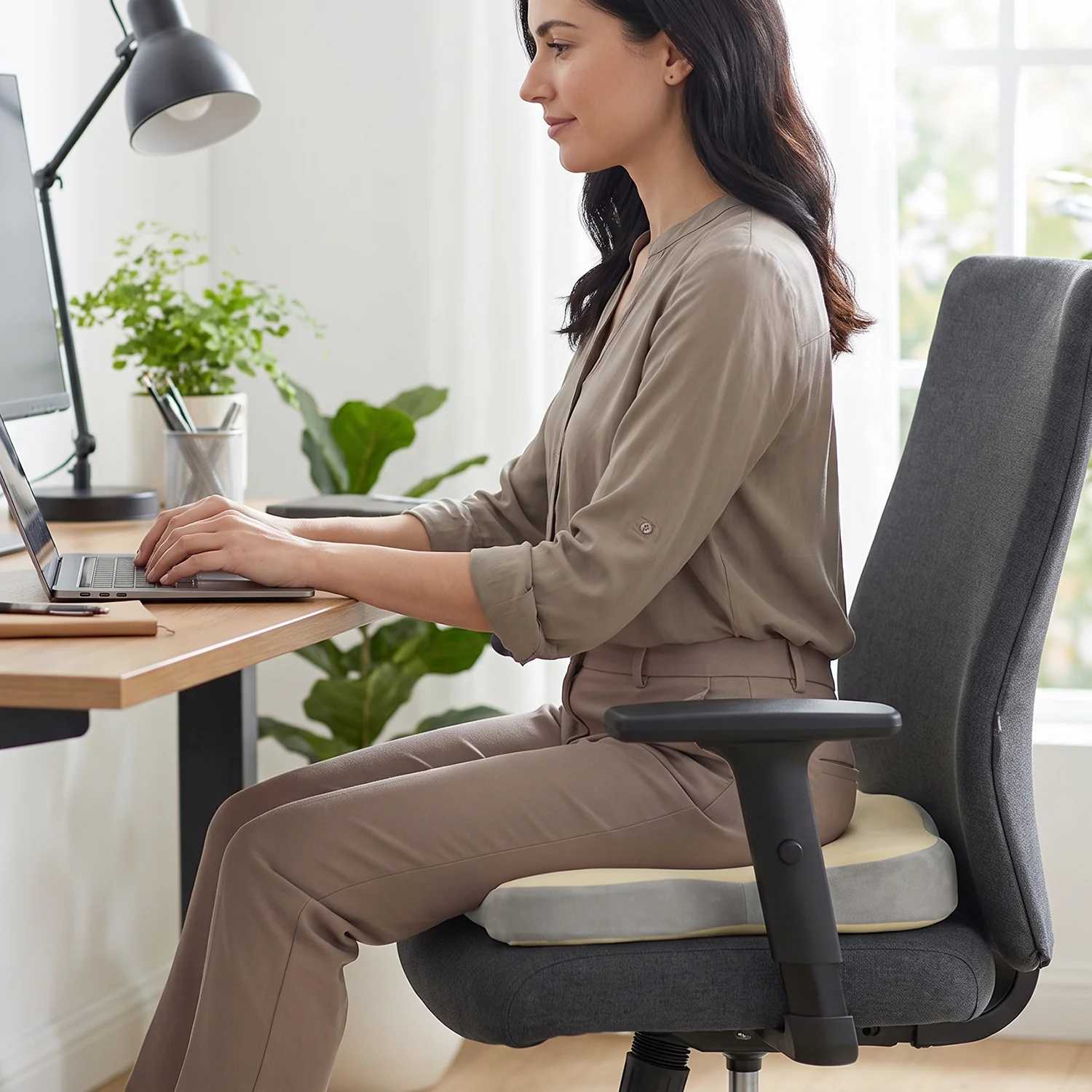 07-22263_comfort_memory_foam_seat_cushion_no2.webp Comfort Memory Foam Ergonomic Seat Cushion for Office Chair (1 Pc) - Office Products product image 7