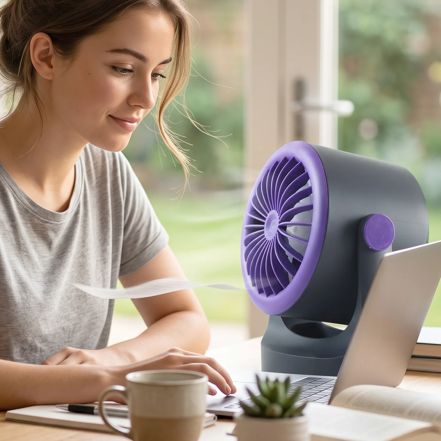 Desktop Air Circulator Table Fan with Hanging Hook, Portable Desk Fan (1 Pc) - Image 7