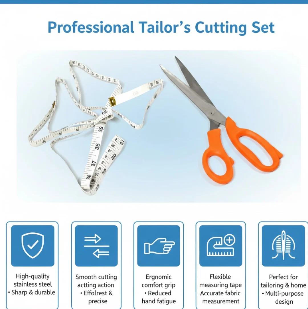 Tailor Scissors with Measuring Tape – Sharp Fabric Shears | Styleva - Image 8