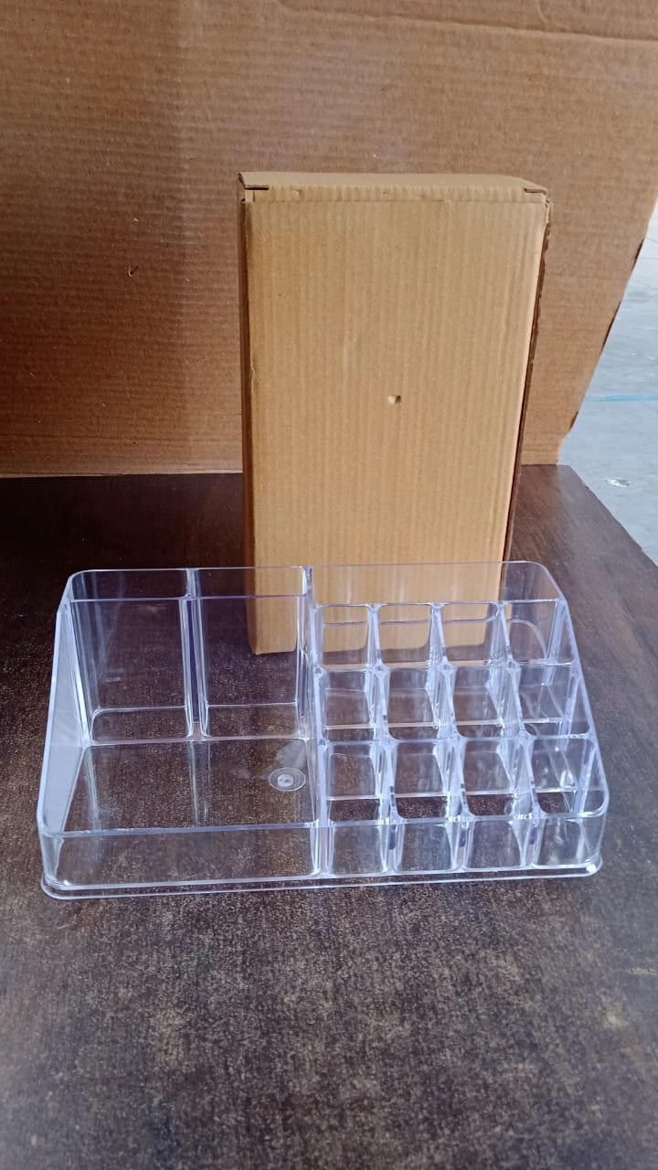 09-6282_16com_cosmetic_stand_1pc.jpg Acrylic Makeup Organizer ? 16 Clear Compartments for Cosmetics - Makeup Organizer product image 9