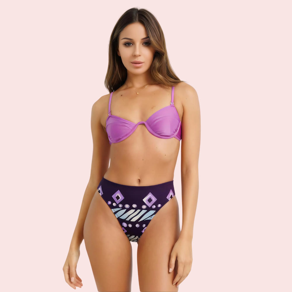 3JFiwr5fgn1yXpdOPbUZWC6Uihxfmo9Io2dSKf6Z.png High-Waisted Tribal Geometric Print Bikini Bottom (Bottom Only)