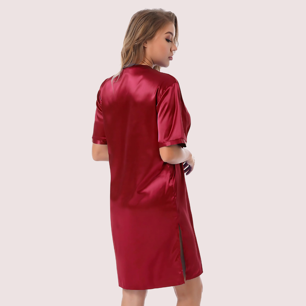 451RXhXAq278NDO51MmkWEVYUIGDSNDZVjwoPTyO.png Silk satin sexy Maroon short sleepwear - Image 3