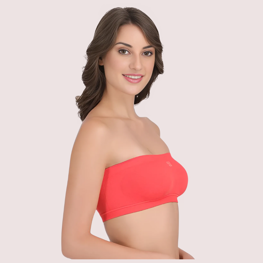 9gZhshE5ZezZk1PNPfmLMj9Hzl2LHBw7VYr1tluV.png Sexy Coral Red Tube Bandeau Bra Top for Her - Image 2