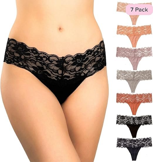 ADrkpLaBUMON1rO2MXcbLtHDmzyc8pzpPSnoTITP.jpg Women’s Intimates Lace Thong Set - 4 in a Pack - Image 5