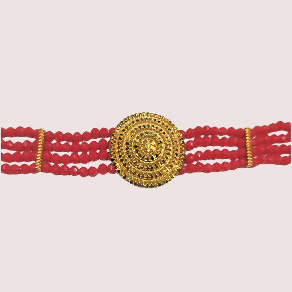 B3ORyg9C8n6d7KO9AR5aovOvSSDduymSgkpMFSL9.png Bold Elegance Red Beaded Necklace with Ornate Gold Medallion - Image 2
