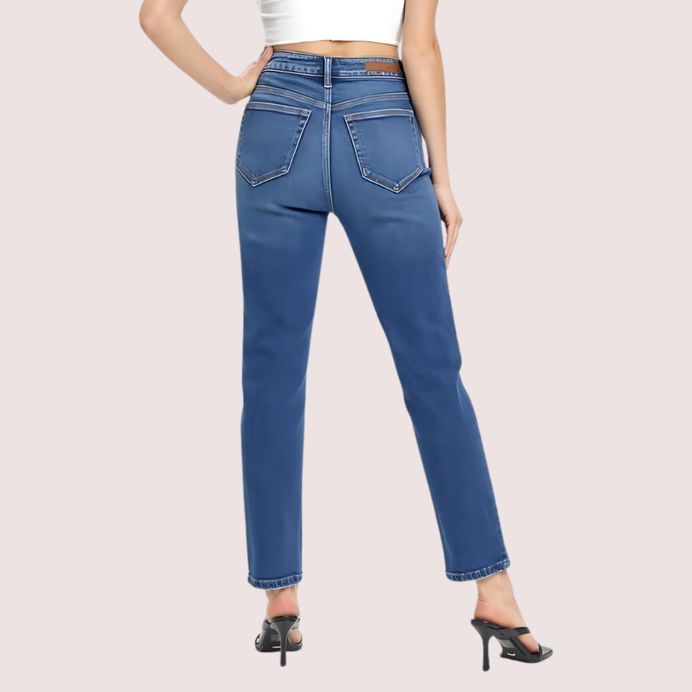 CqQ91BCdXHDcKIApDWK8tRDwVd8u80lV3NnznIQf.png Women's High Rise Classic Slim Straight Denim Jeans - Image 3