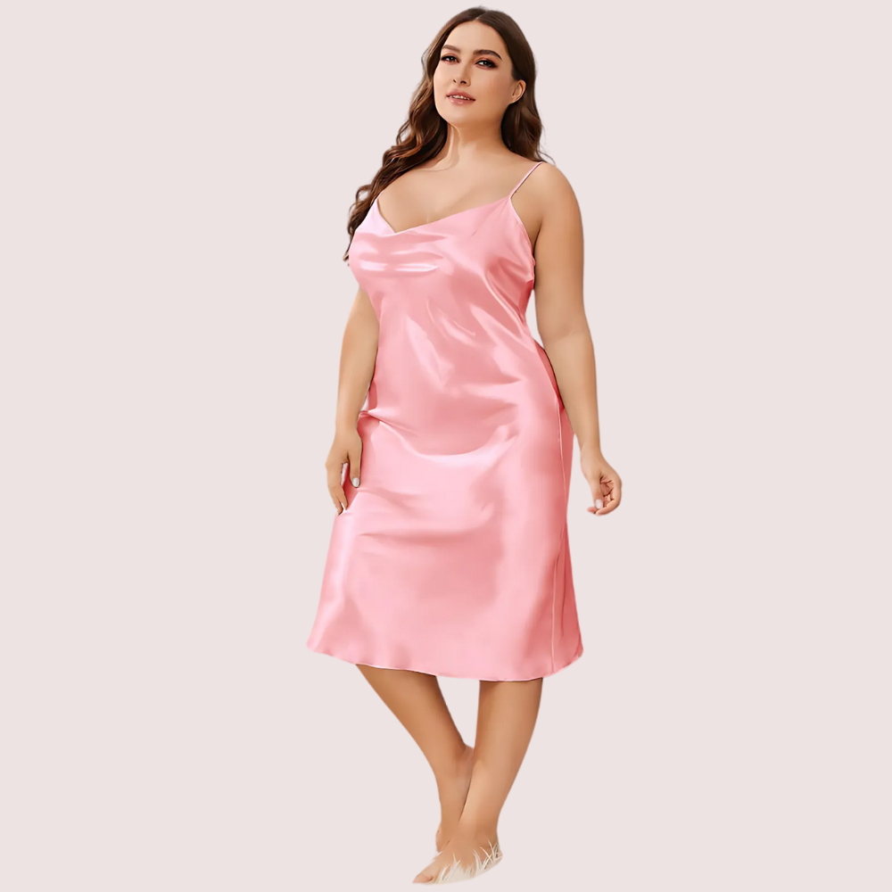 FBE5YGMVfj2UoPQE9BgY6fEAZORwoep7kxXKQy5L.png Plus Size Solid Satin Slip Dress (4XL–5XL) - Image 2