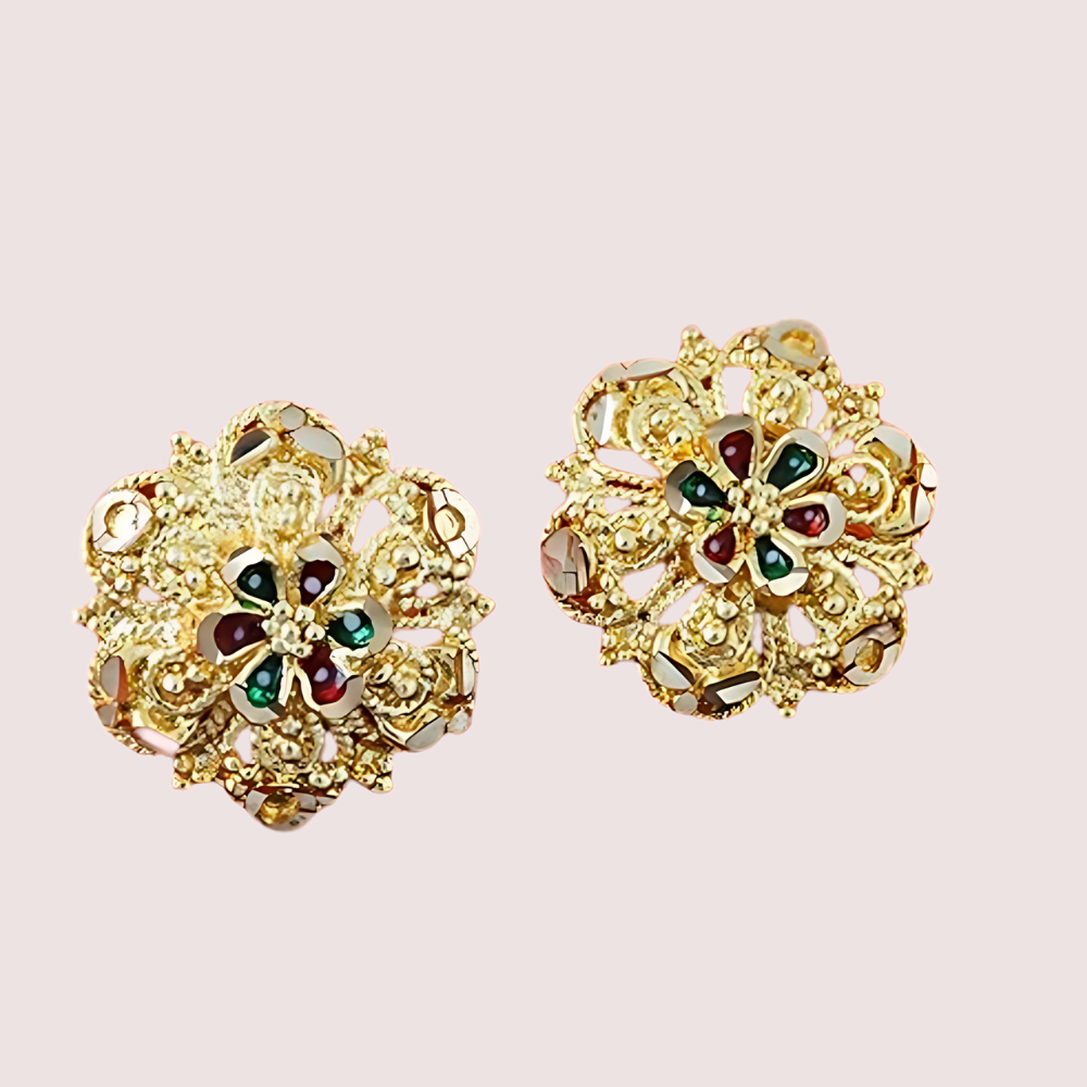 Invv5iDlS2L0JDfbyoL9os6ylKeFnC1qmrn5z6rN.png Traditional Gold Finish Earrings Set – Pack of 4 for Women - Image 3
