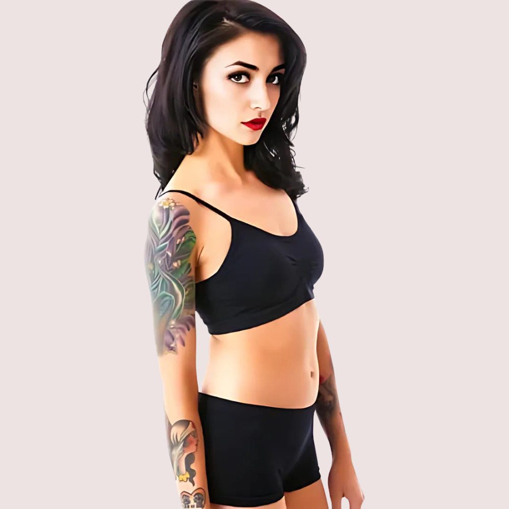 JTCFvtK4qPPkwIJA5ZKhyUTX82d1oKayX8jBFhjC.png Sporty Spaghetti Strap Sports Bra Matching Boyshort - Image 2