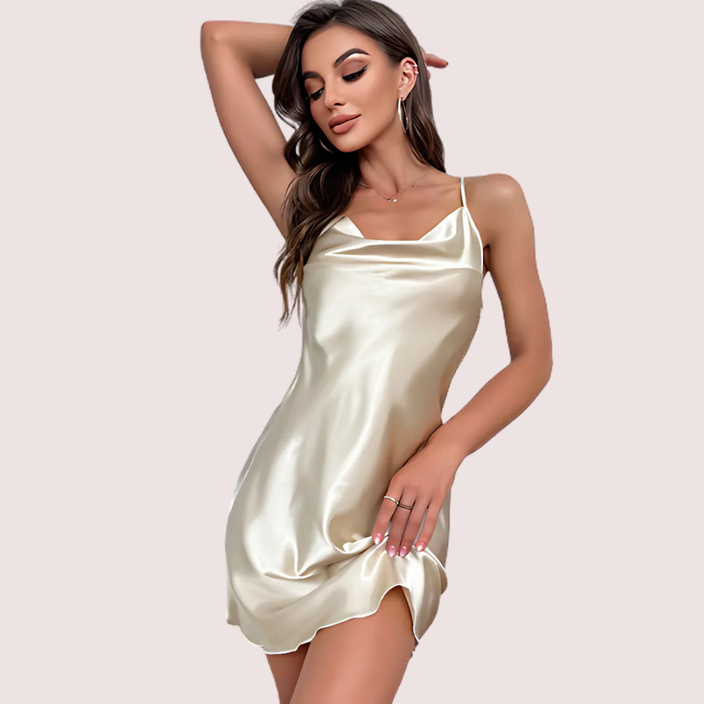 KT1O4FqONafiQS7V9QrgxrHeMJrop4pB9XmPwyPS.png 100% Pure silk satin cowl neck nightwear - Image 2